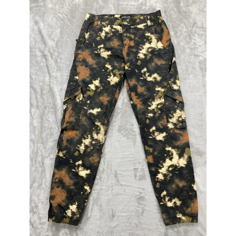 Cross Eyed Moose Camo Pants Mens 30x30 Dusky‎ Green Hiking Motor Cross Cargo EUC